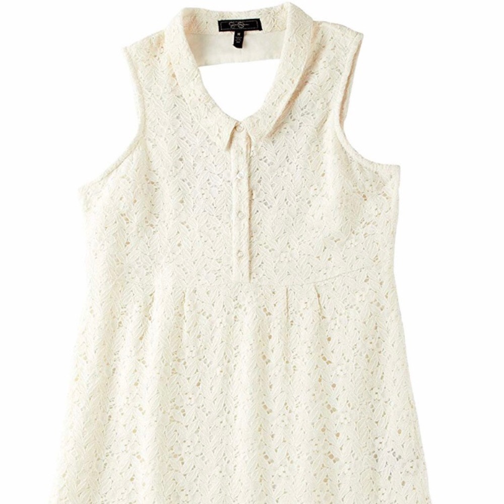 Jessica Simpson white lace button up dress